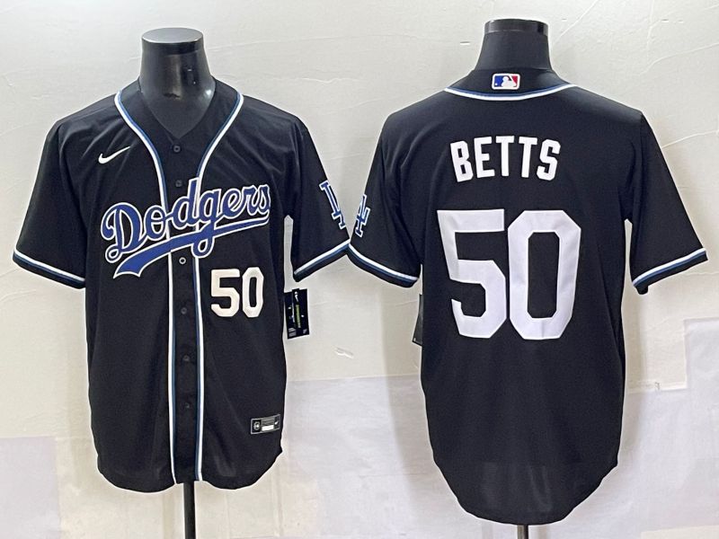 Men 2025 Los Angeles Dodgers #50 Betts Black Three generations Fashion Nike MLB Jersey style 7042->los angeles dodgers->MLB Jersey
